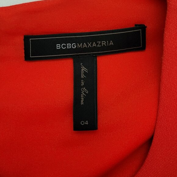 BCBGMAXAZRIA Red Colorblock Hannah Fit and Flare Dress Womens Size 4 - Picture 4 of 11